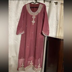 Embellished Maroon Dress